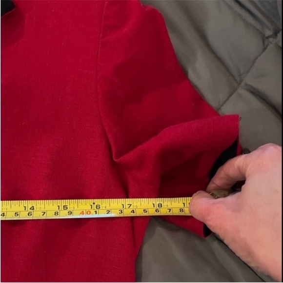 VINTAGE LINEN Petite Perceptions top and poly skirt set 10 petite women red blk - Picture 8 of 8